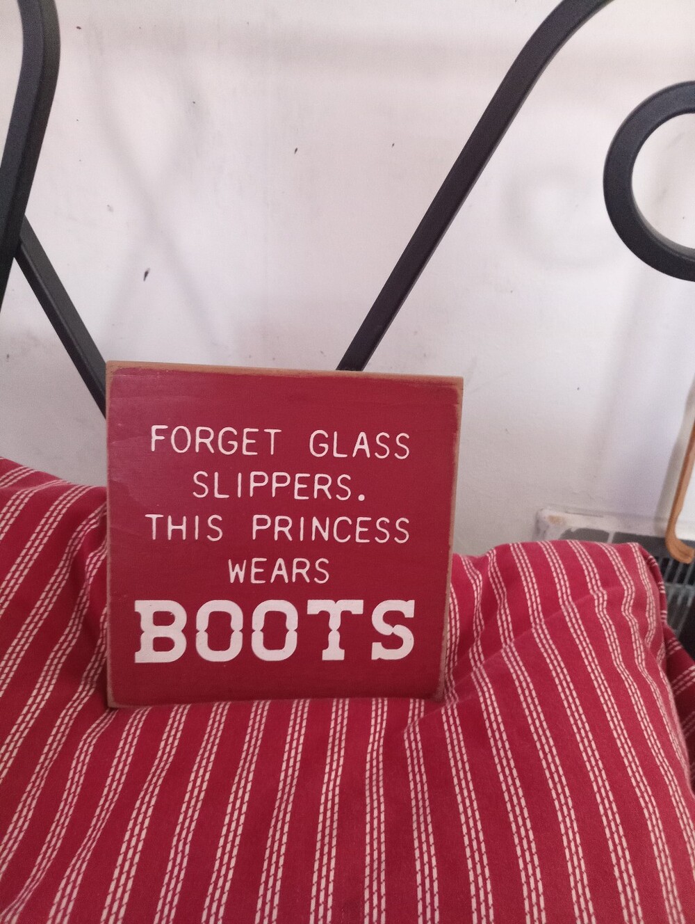 Red 'This Princess Wears Boots' Decorative Sign